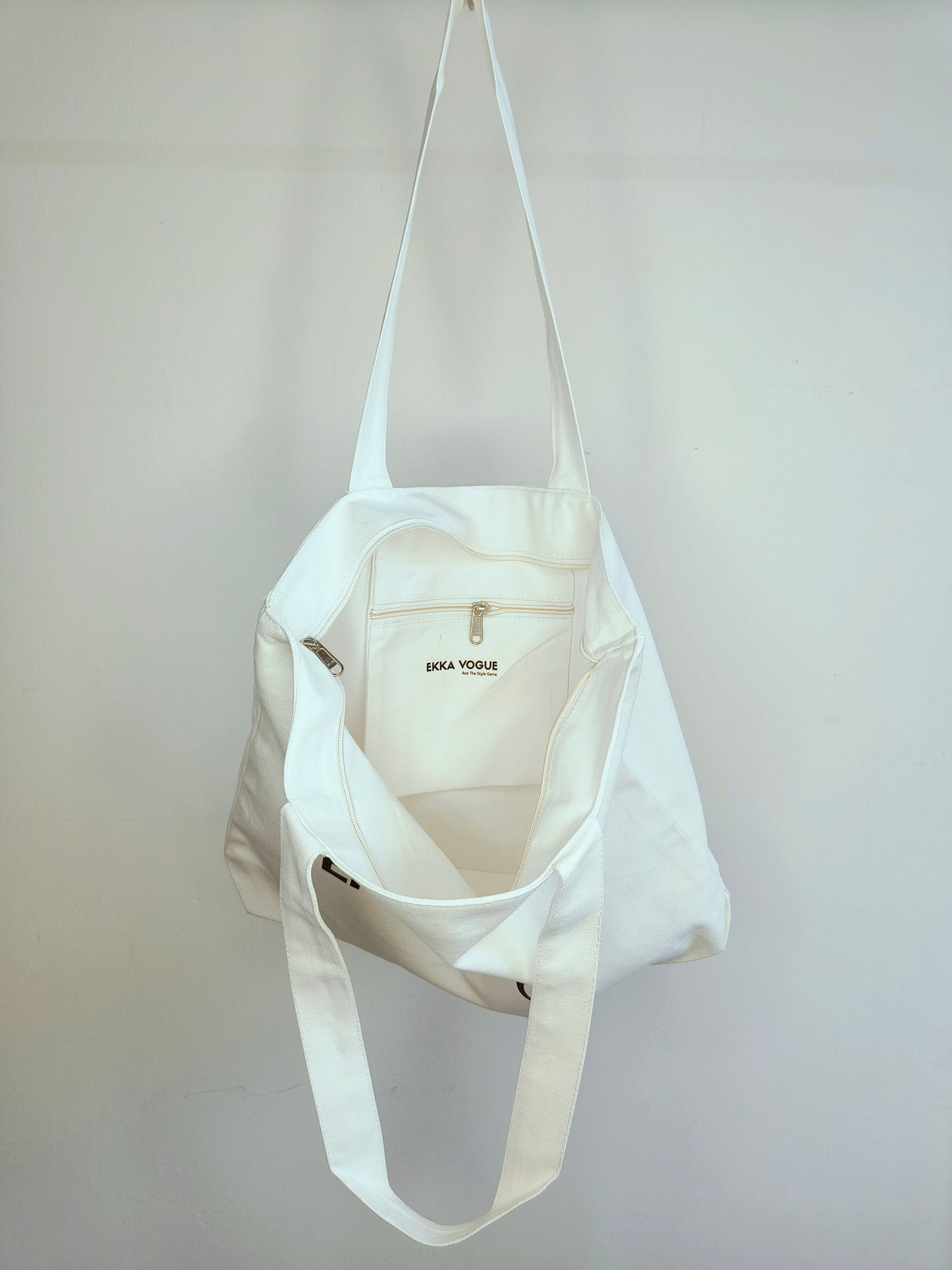 Motivational Quote White Canvas Tote Bag|