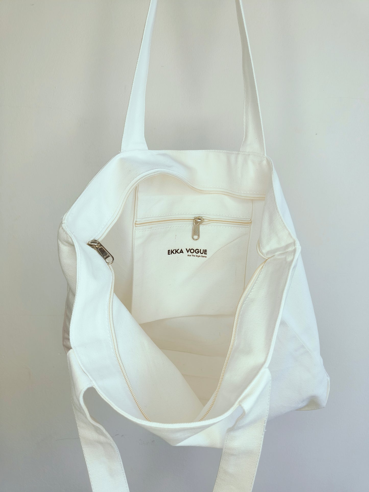Motivational Quote White Canvas Tote Bag|