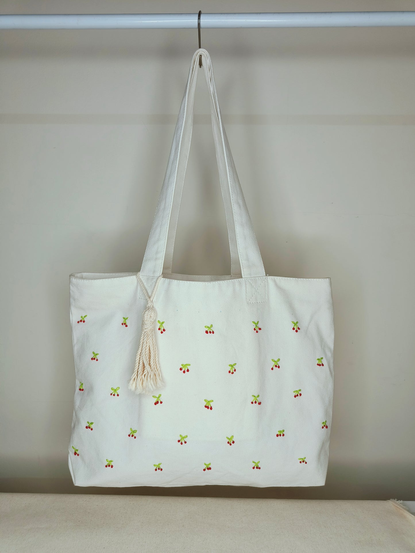 EKKA VOGUE - Cherry Embroidered Tote Bag