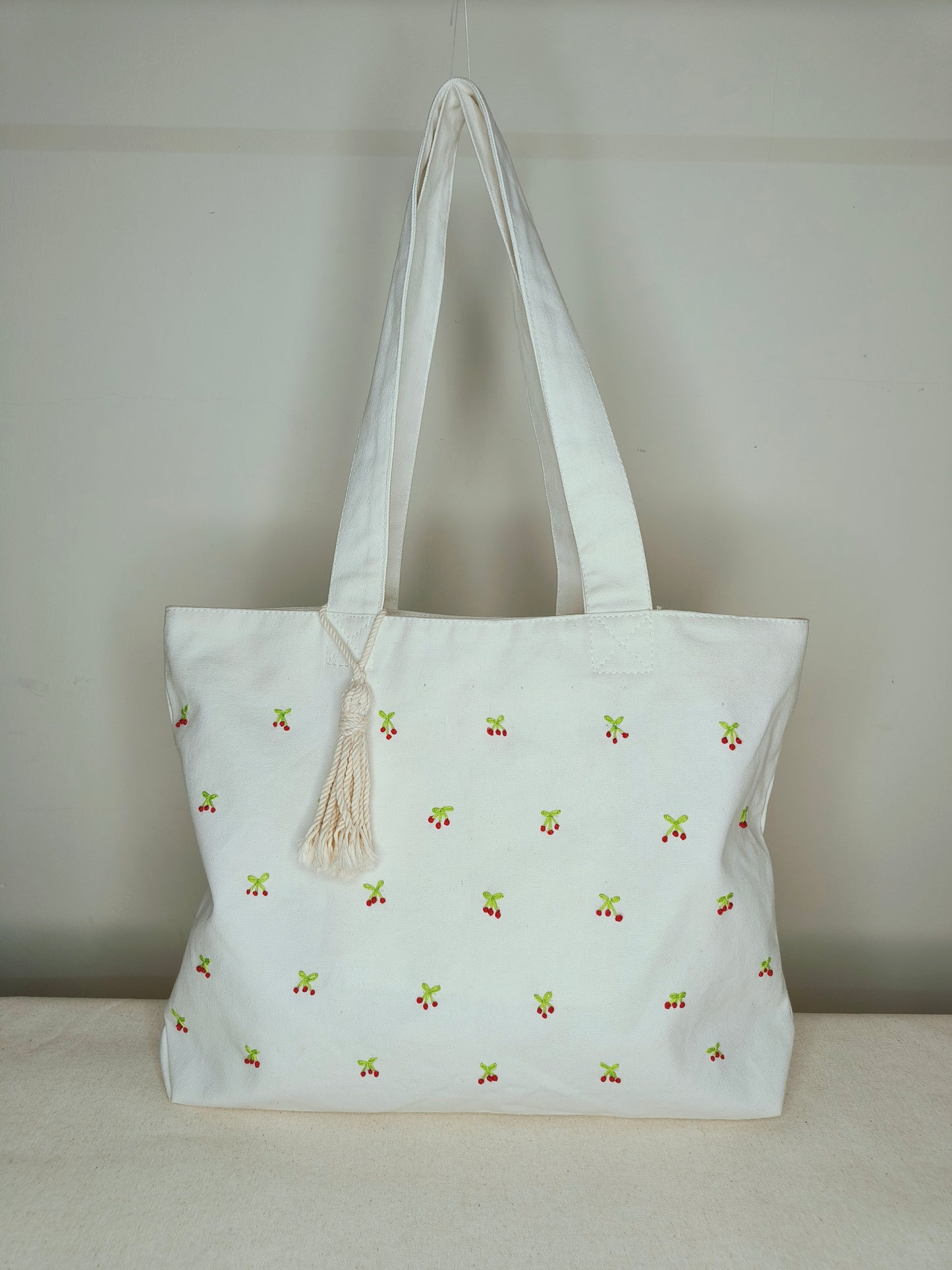 EKKA VOGUE - Cherry Embroidered Tote Bag