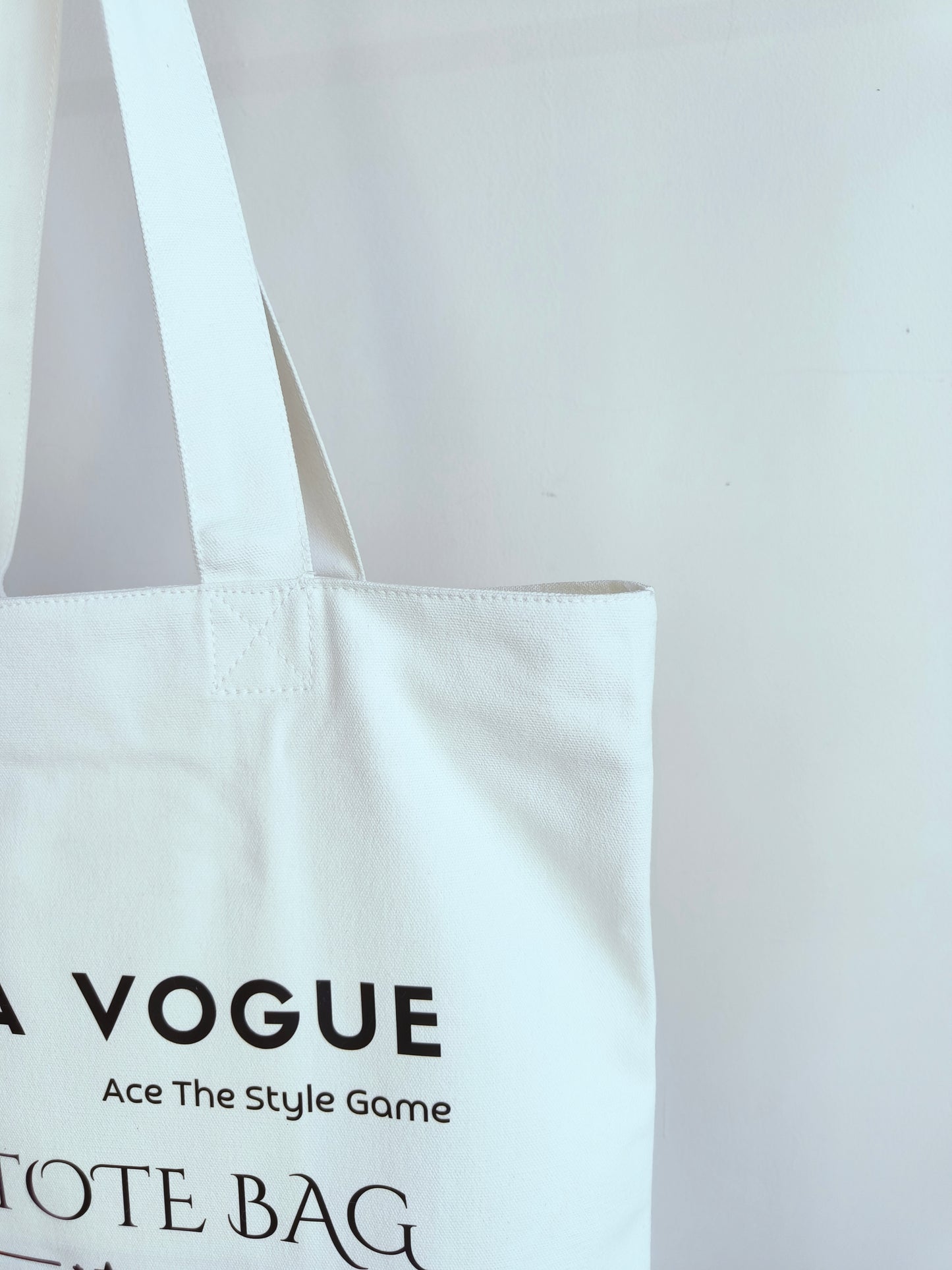 EKKA VOGUE - White Canvas Tote Bag|