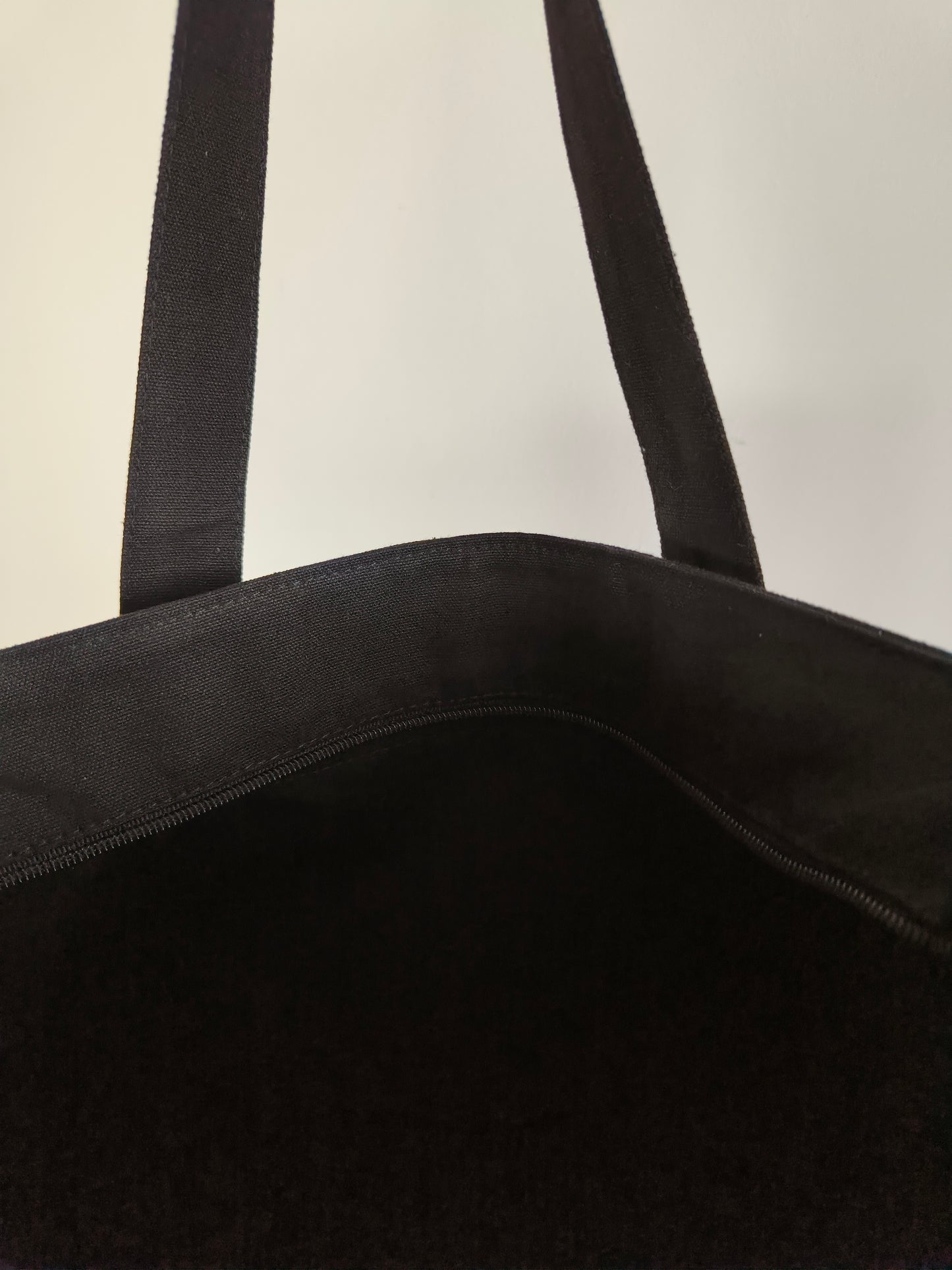 Bow Design Black Canvas Tote Bag|