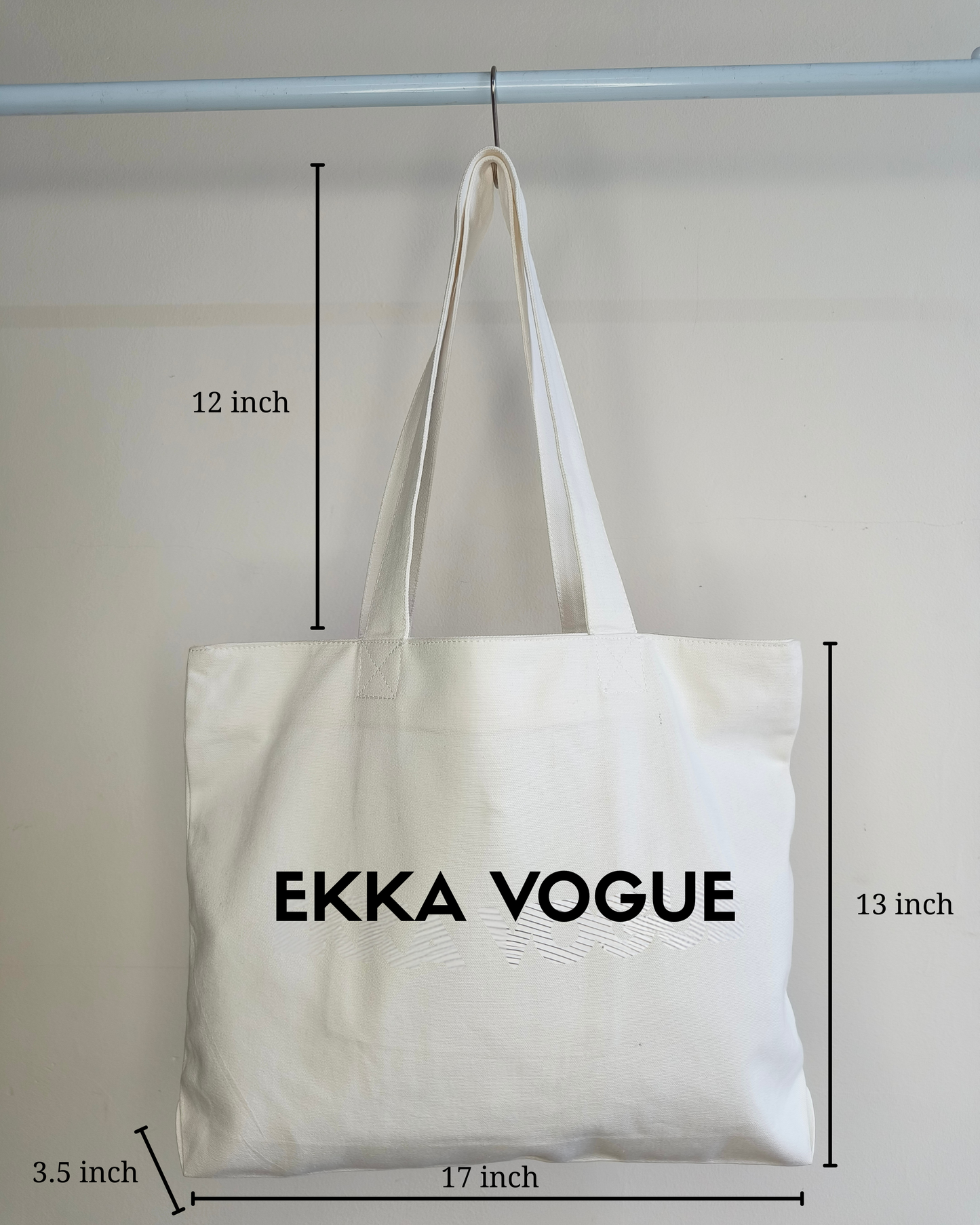 Beige Canvas Tote Bag