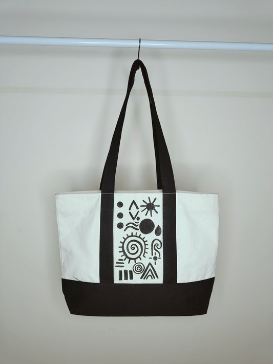 Black & White Boat Tote Bag
