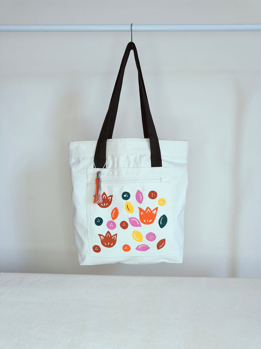 Floral Canvas Tote Bag