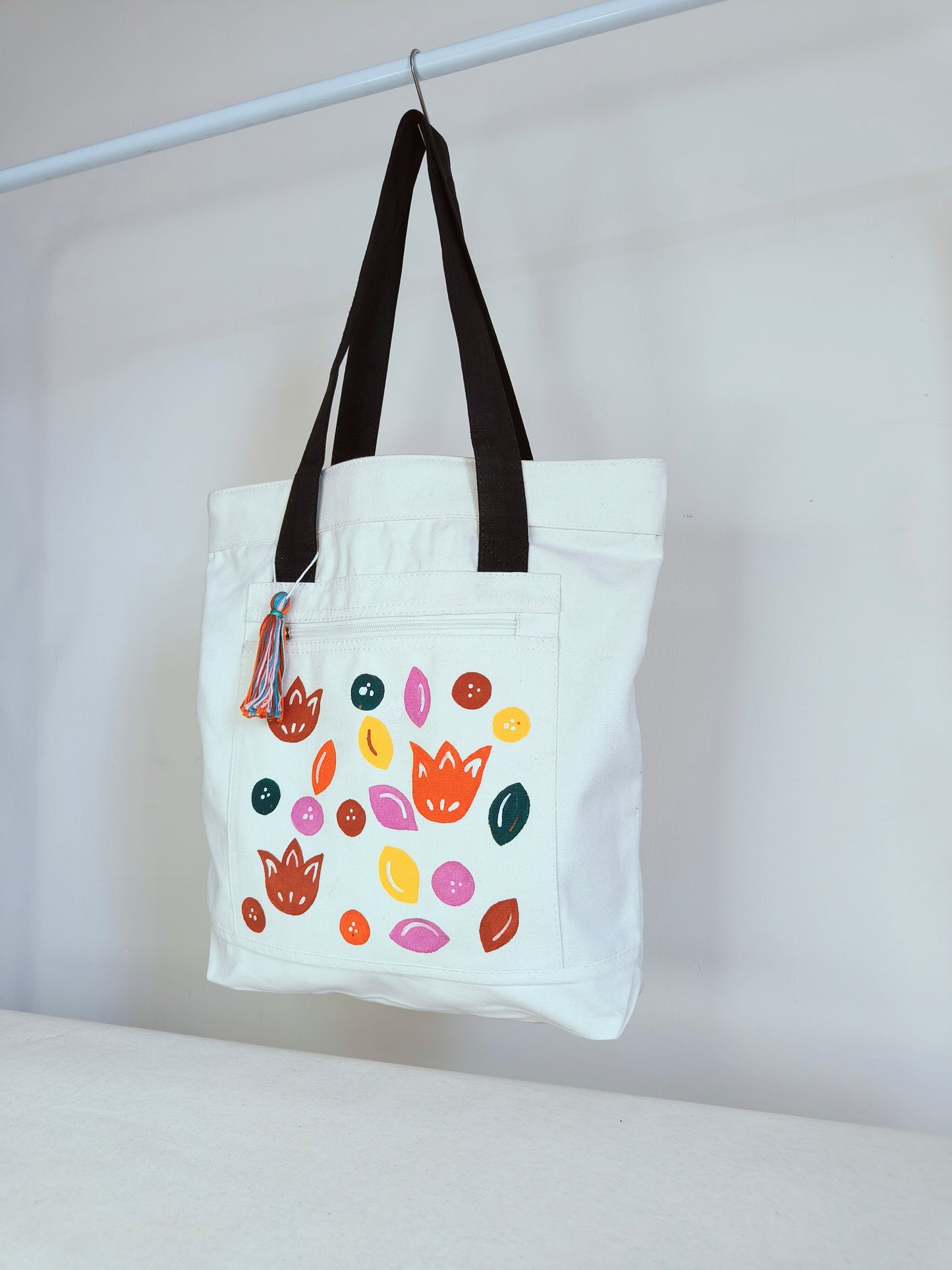 Floral Canvas Tote Bag