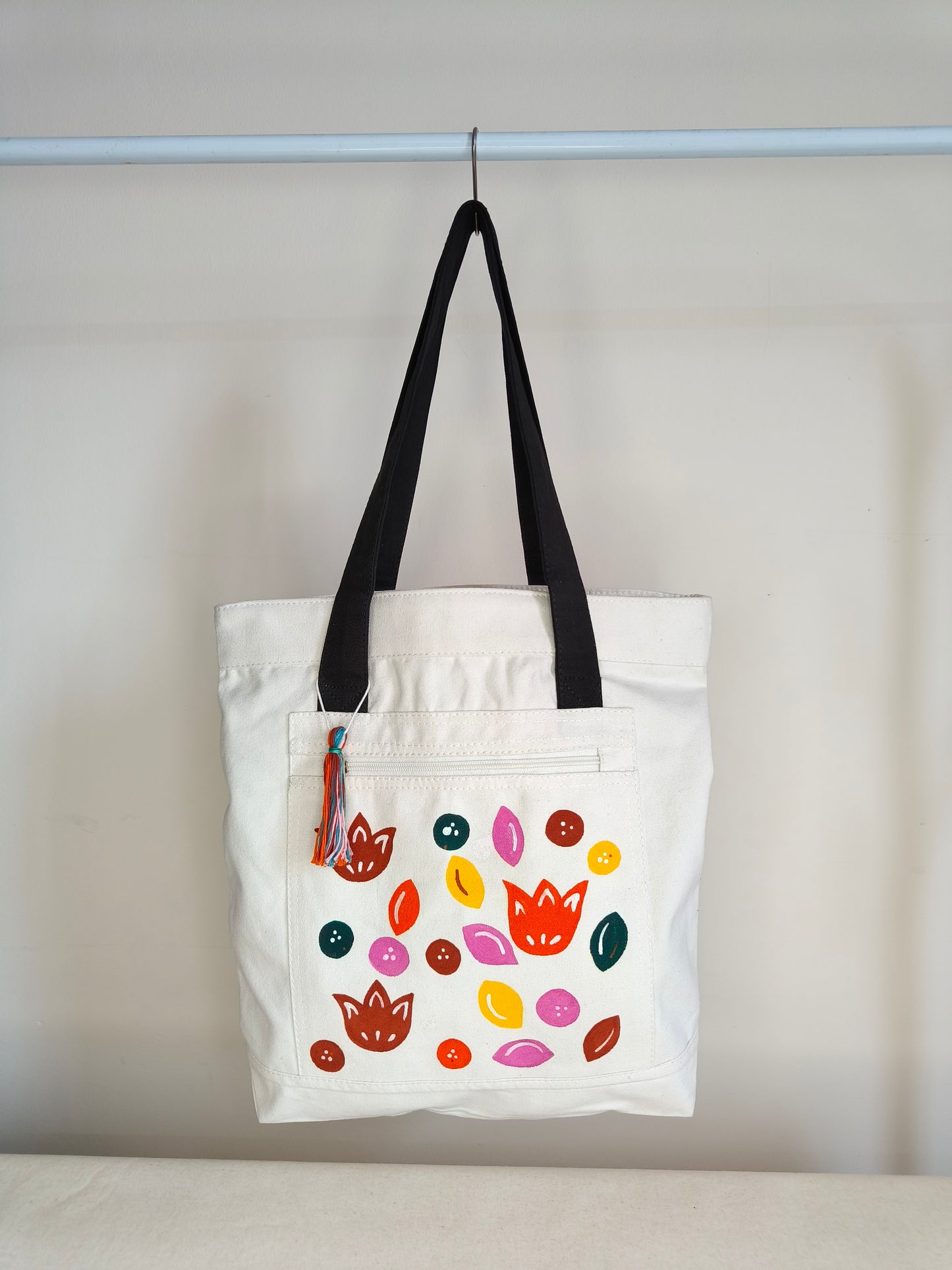 Floral Canvas Tote Bag